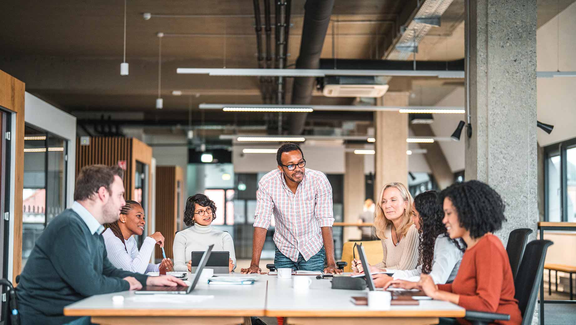 Group working on a laptop